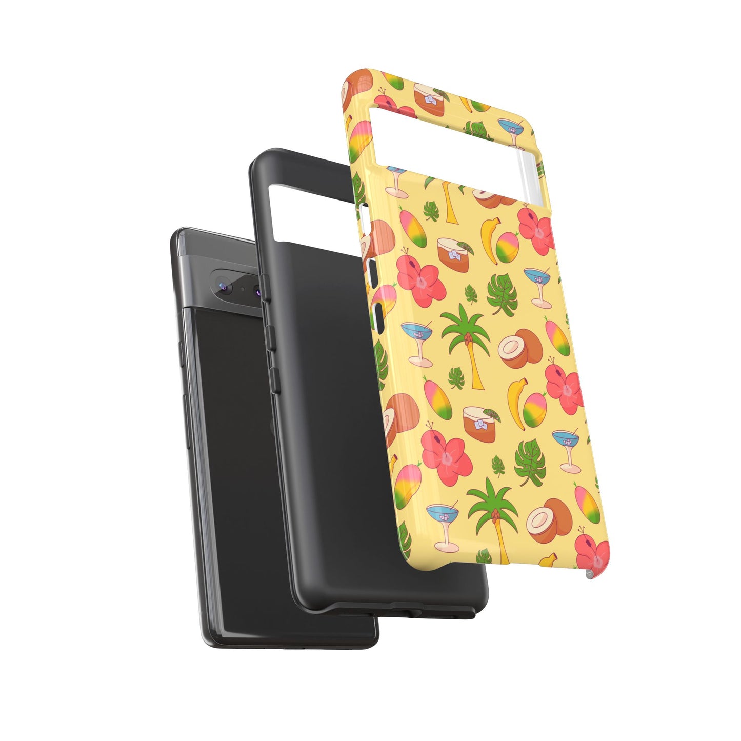 Tropical Cocktail Phone Case – Retro Summer Fruit & Palm Tree Pattern for iPhone & Samsung
