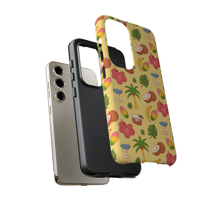 Tropical Cocktail Phone Case – Retro Summer Fruit & Palm Tree Pattern for iPhone & Samsung