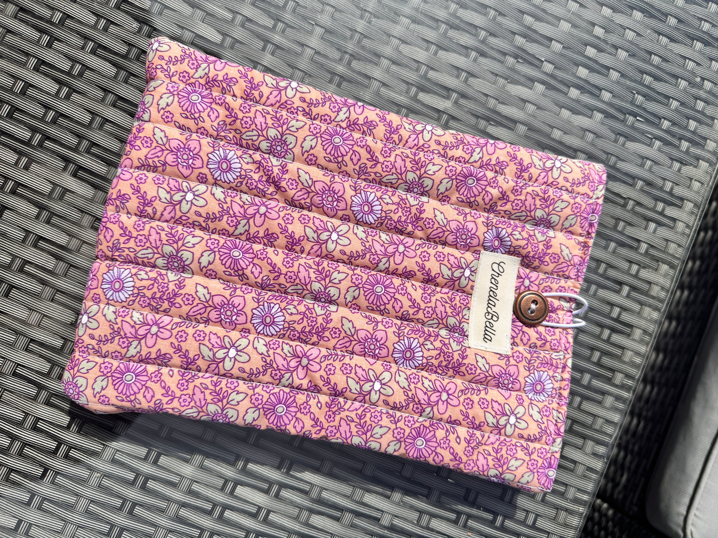 Flower Quilted Book Sleeve