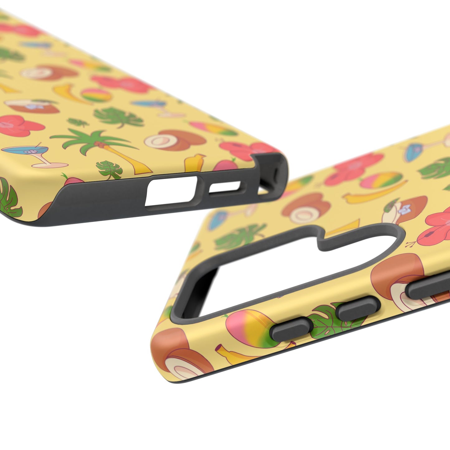 Tropical Cocktail Phone Case – Retro Summer Fruit & Palm Tree Pattern for iPhone & Samsung