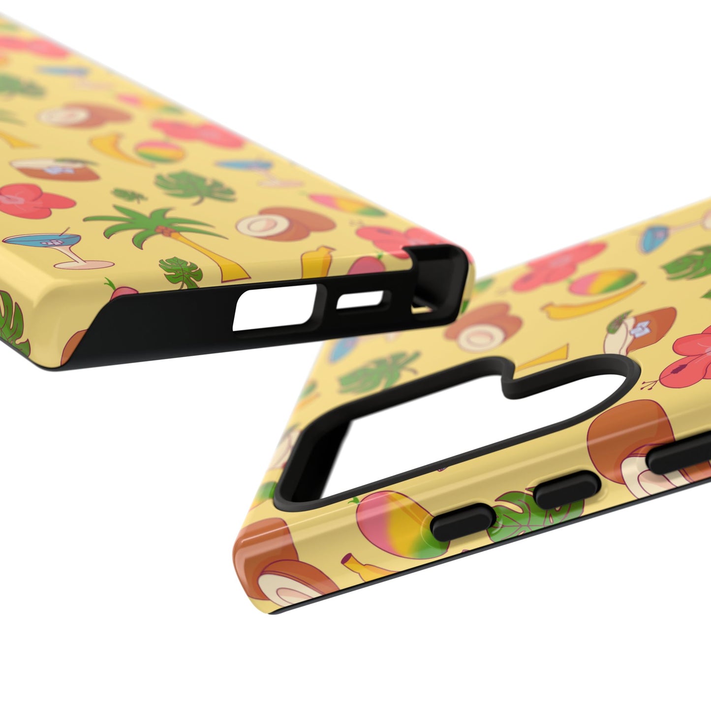 Tropical Cocktail Phone Case – Retro Summer Fruit & Palm Tree Pattern for iPhone & Samsung