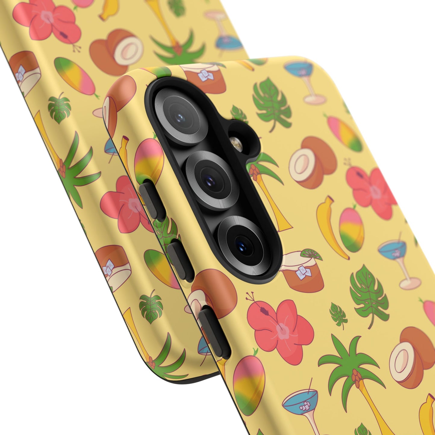 Tropical Cocktail Phone Case – Retro Summer Fruit & Palm Tree Pattern for iPhone & Samsung