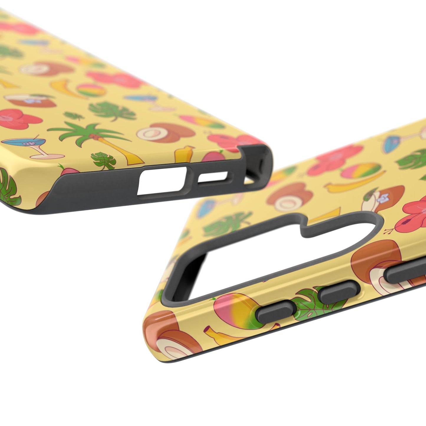 Tropical Cocktail Phone Case – Retro Summer Fruit & Palm Tree Pattern for iPhone & Samsung