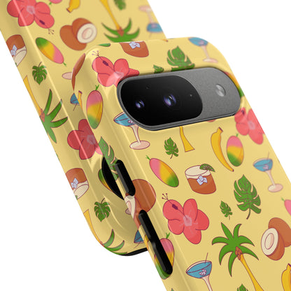 Tropical Cocktail Phone Case – Retro Summer Fruit & Palm Tree Pattern for iPhone & Samsung