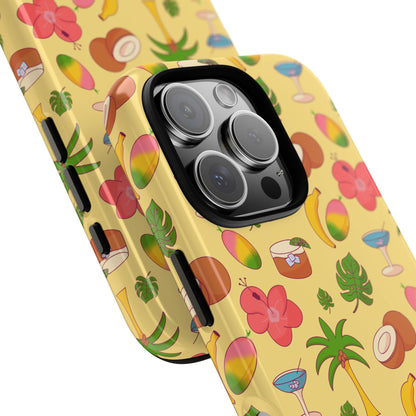 Tropical Cocktail Phone Case – Retro Summer Fruit & Palm Tree Pattern for iPhone & Samsung
