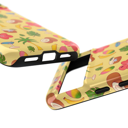 Tropical Cocktail Phone Case – Retro Summer Fruit & Palm Tree Pattern for iPhone & Samsung