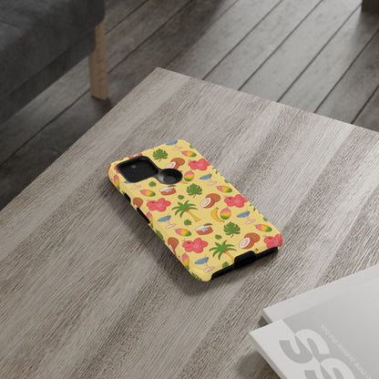Tropical Cocktail Phone Case – Retro Summer Fruit & Palm Tree Pattern for iPhone & Samsung