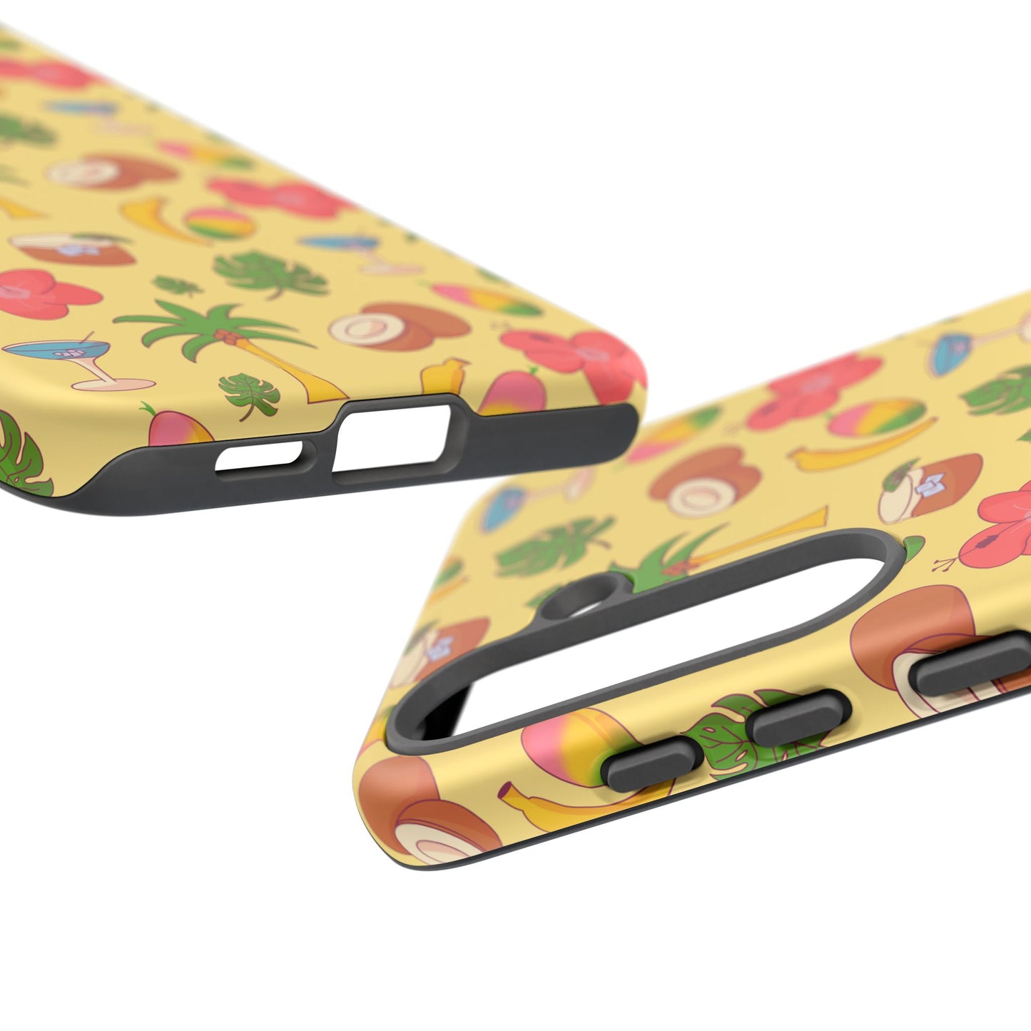 Tropical Cocktail Phone Case – Retro Summer Fruit & Palm Tree Pattern for iPhone & Samsung