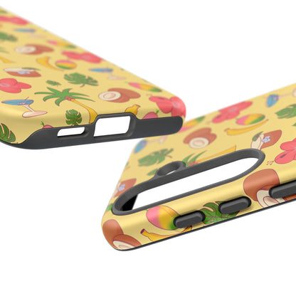 Tropical Cocktail Phone Case – Retro Summer Fruit & Palm Tree Pattern for iPhone & Samsung