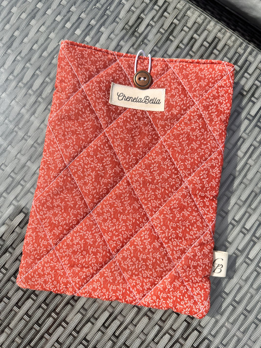 Ditzy Pink Quilted Book Sleeve