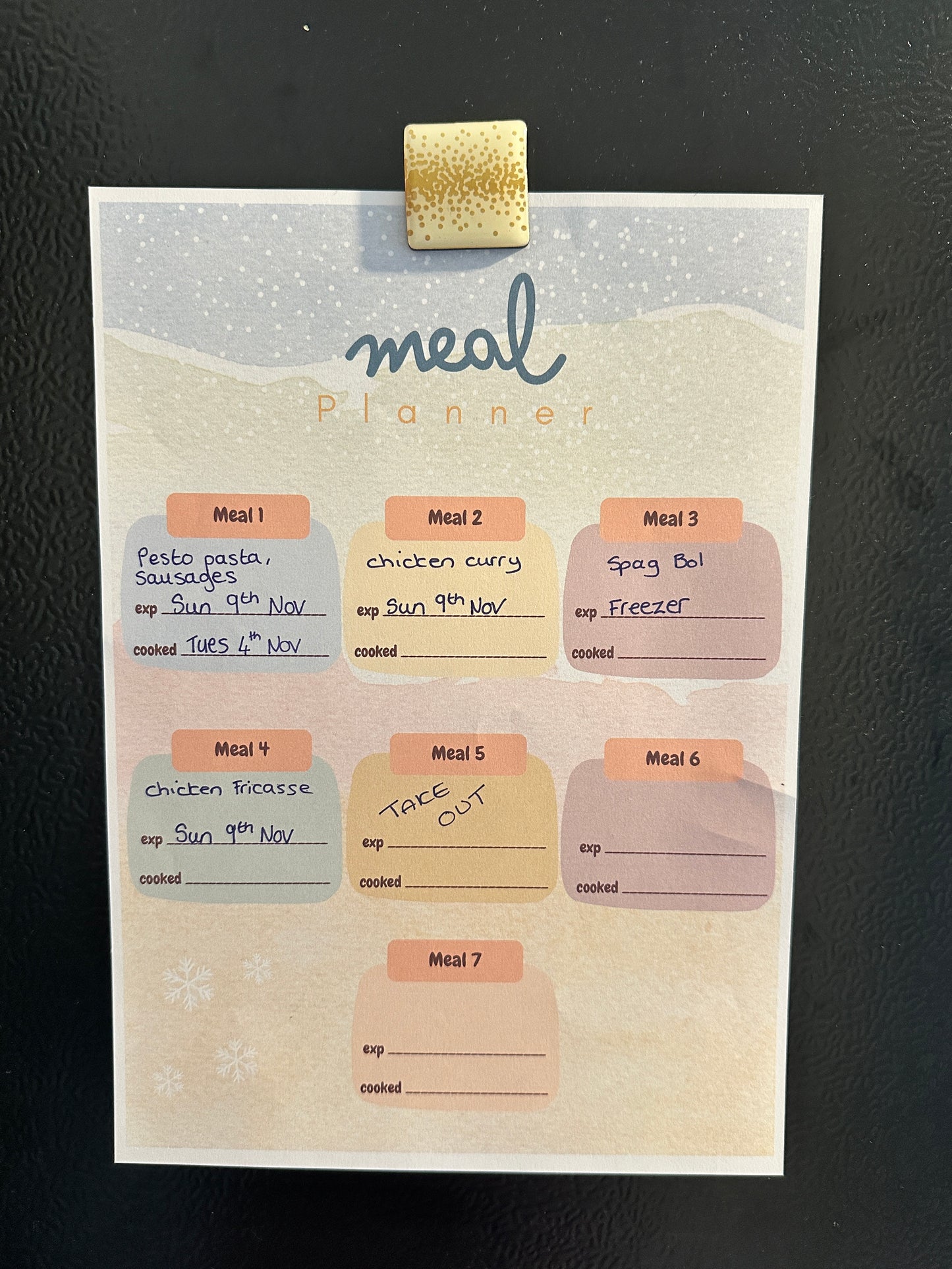 A4 Weekly Meal Planner Notepad