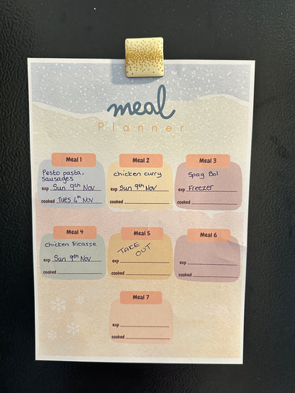 A4 Weekly Meal Planner Notepad