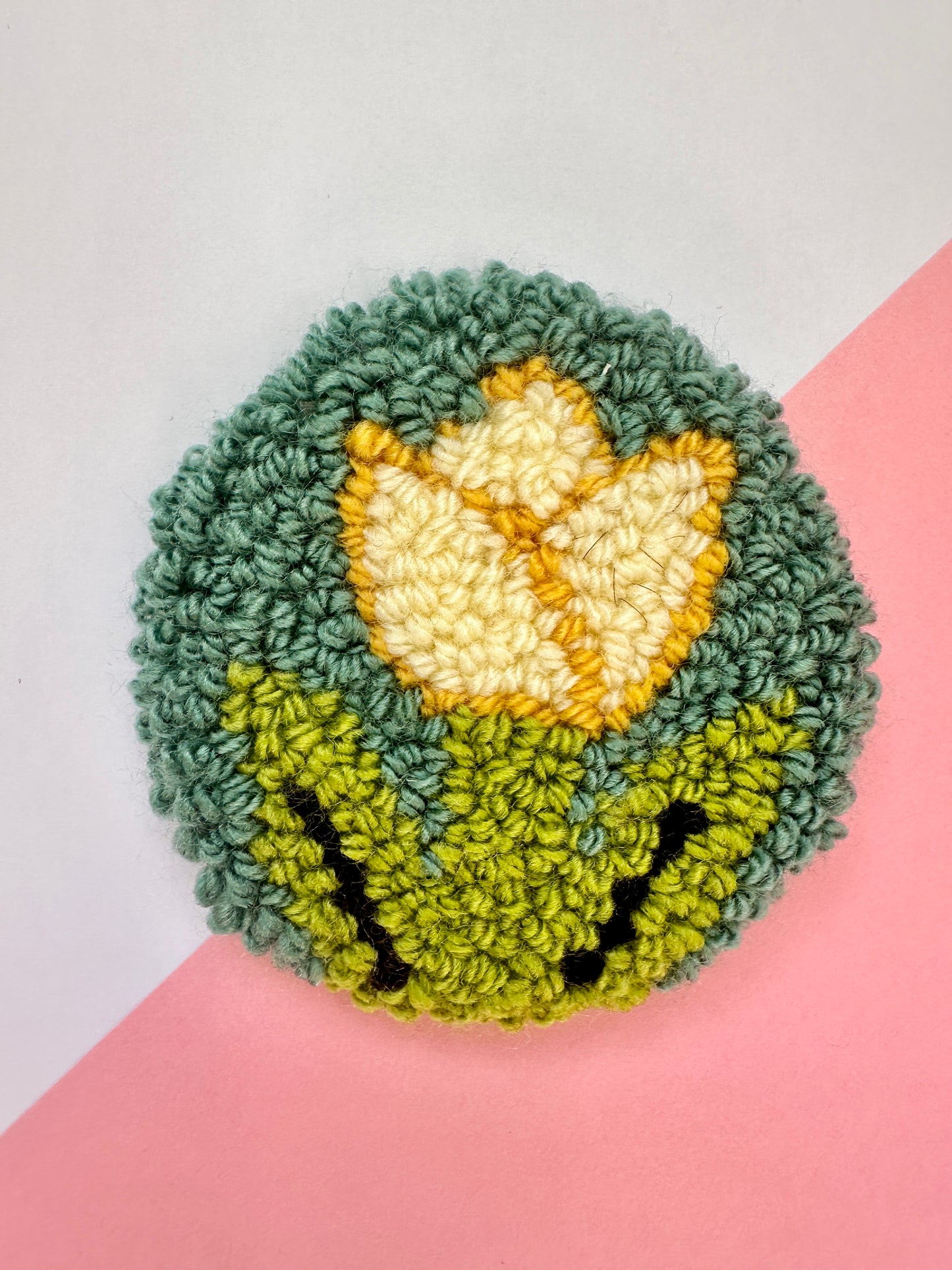 Punch Needle Tulip Car Coaster