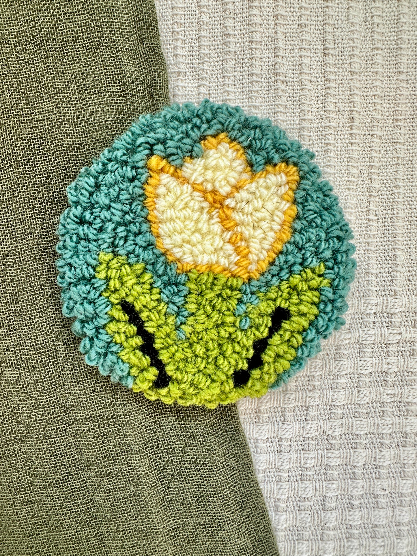 Punch Needle Tulip Car Coaster