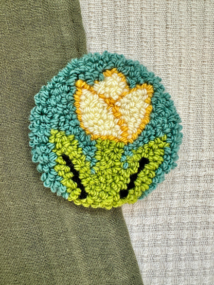 Punch Needle Tulip Car Coaster