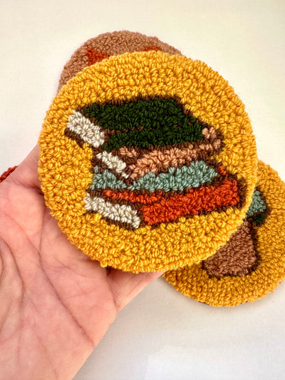 Punch Needle Acorn Coaster