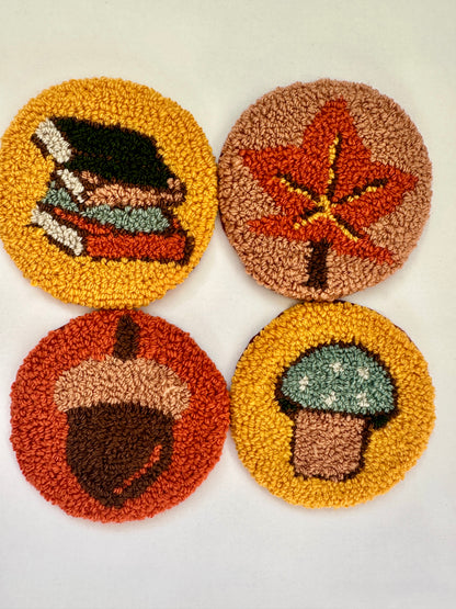 Punch Needle Cozy Mushroom Coaster