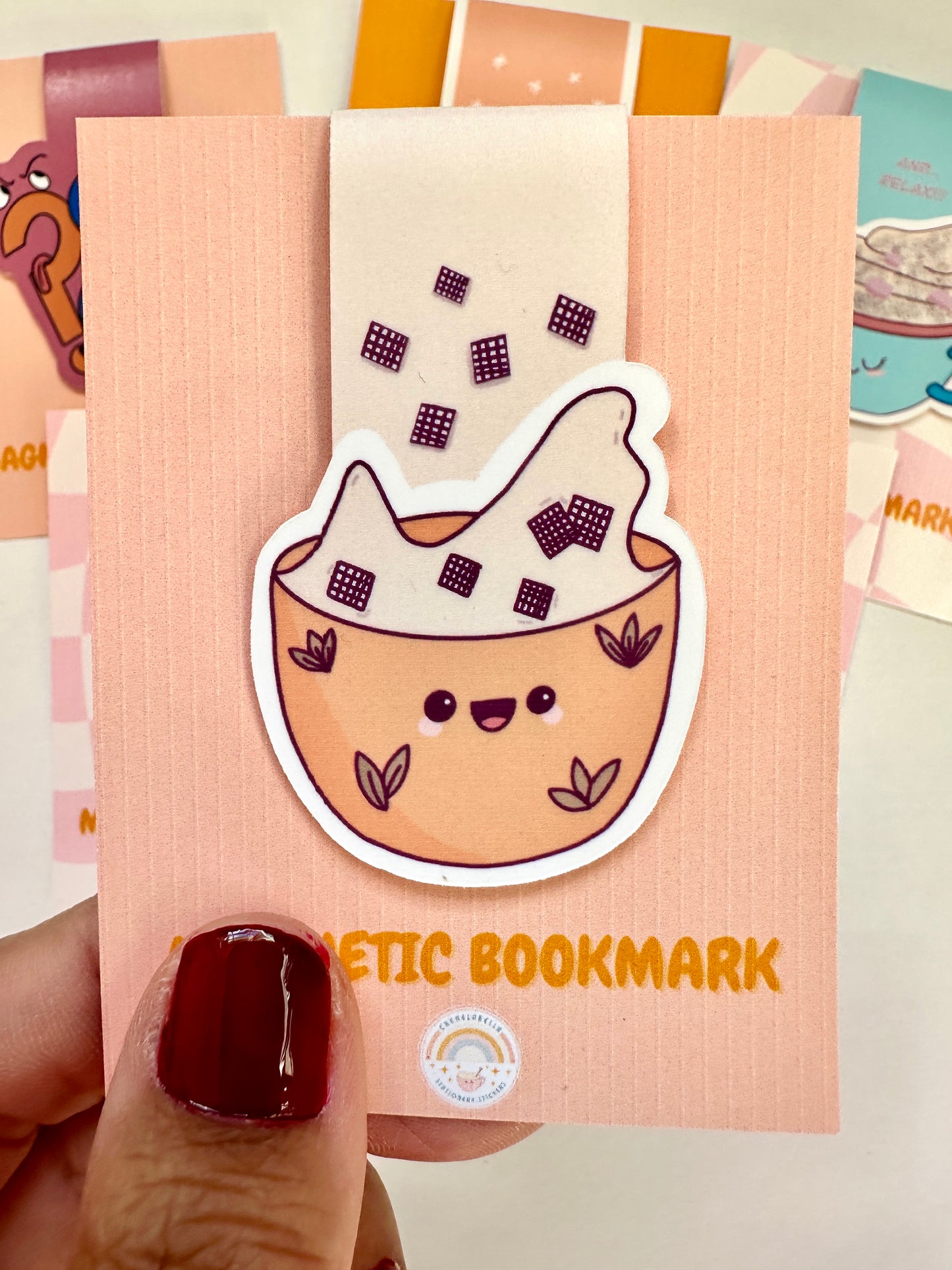 Cute Kawaii Bowl of Cereal Magnetic Bookmark