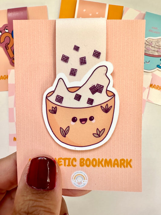 Cute Kawaii Bowl of Cereal Magnetic Bookmark