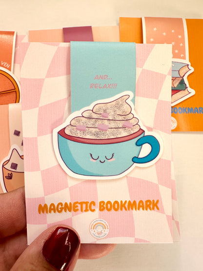 Cute Kawaii Hot Chocolate Magnetic Bookmark