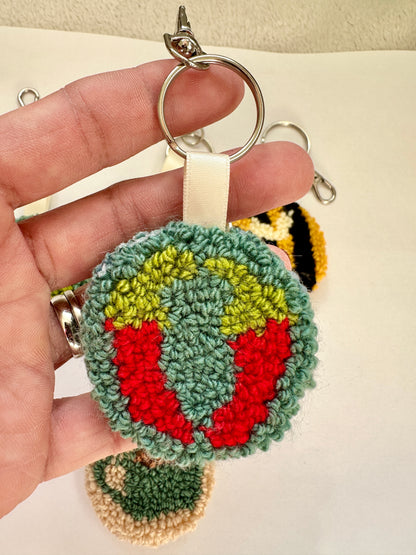 Chilli Punch Needle Keyring