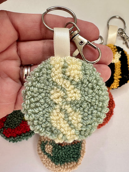 Patterned Punch Needle Keyring