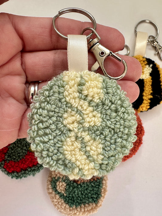 Patterned Punch Needle Keyring