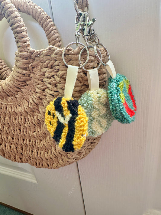 Patterned Punch Needle Keyring