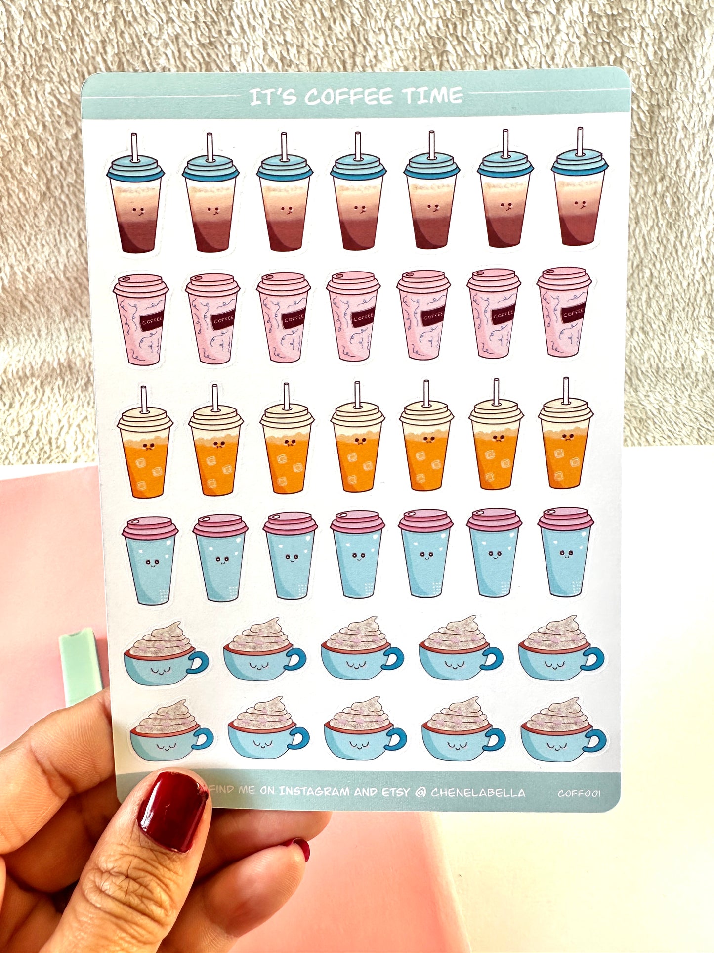 Cute Kawaii Coffee Sticker Sheet