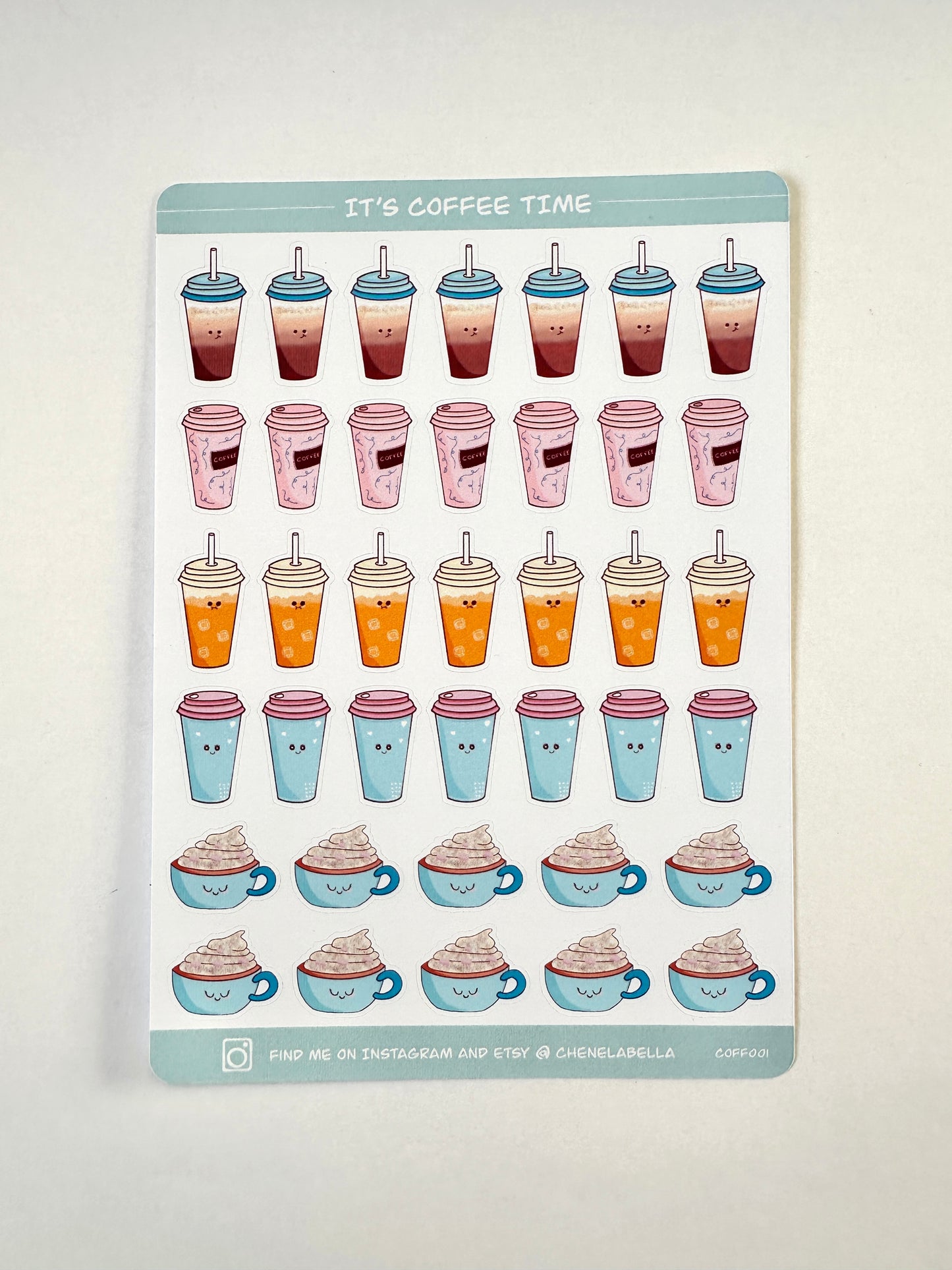 Cute Kawaii Coffee Sticker Sheet