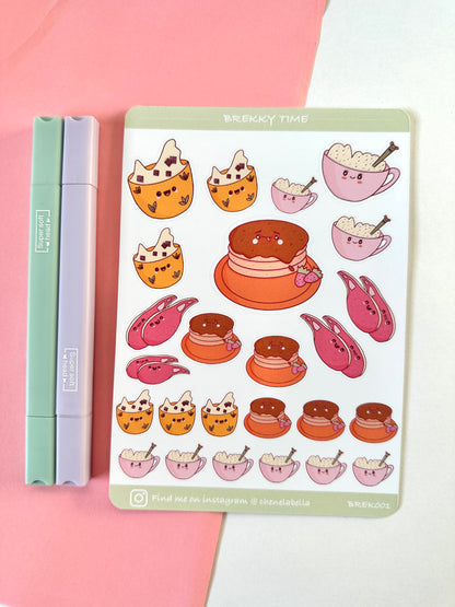 Cute Breakfast Sticker Sheet