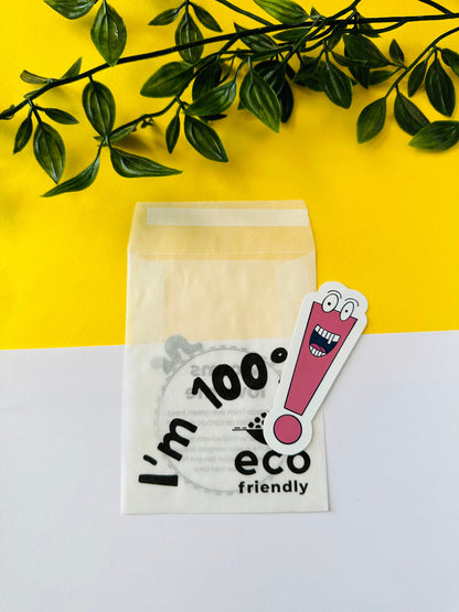 Vinyl waterproof sticker mr exclamation mark with bag