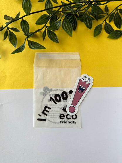 Vinyl waterproof sticker mr exclamation mark with glassine bag