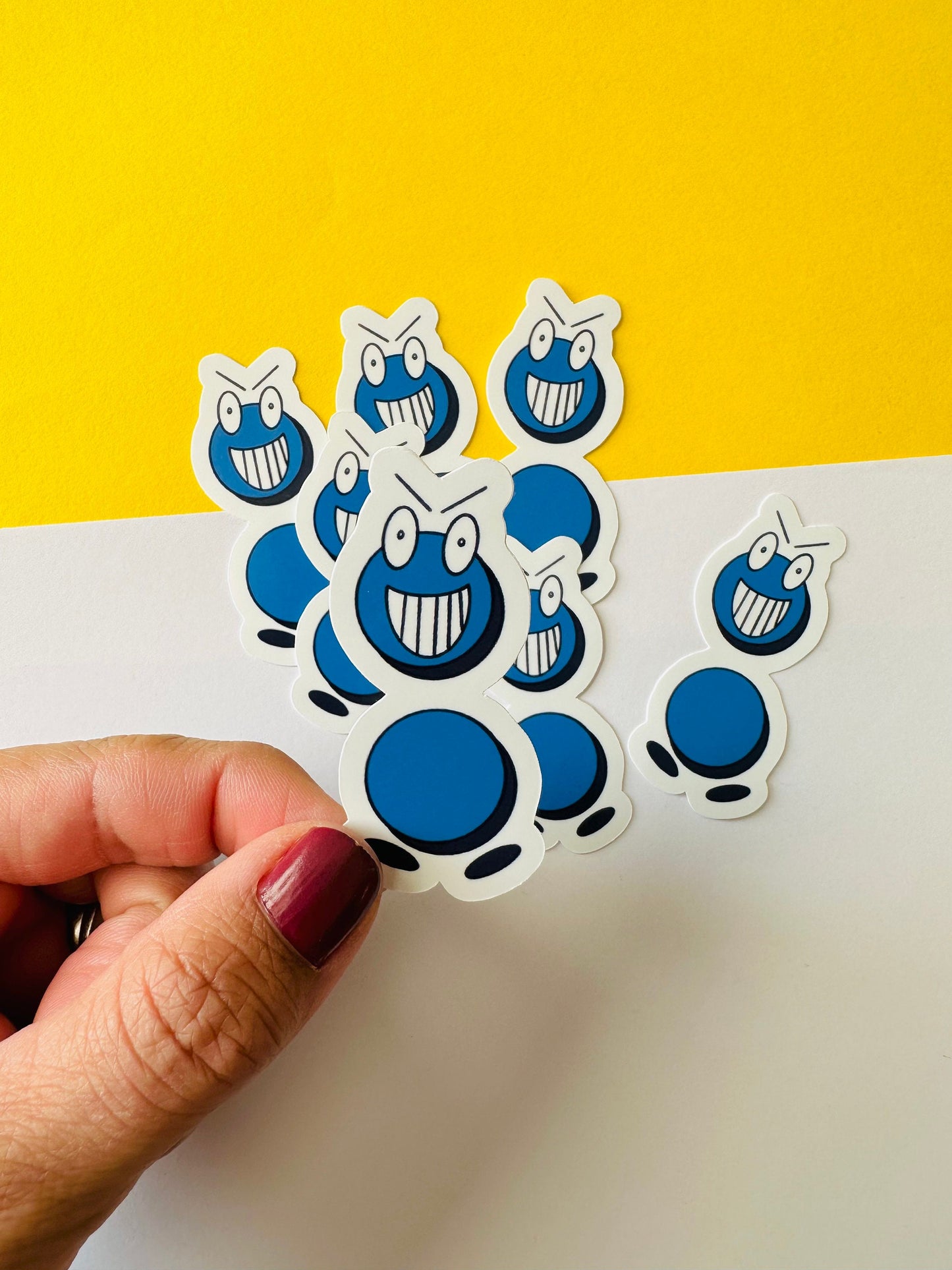 Mr Colon Cute Vinyl Waterproof Sticker held up