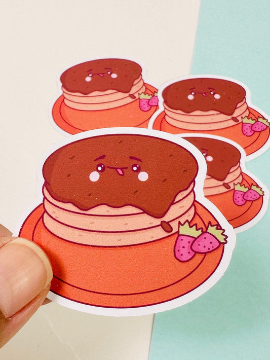 Pancake Kawaii Waterproof Sticker held up
