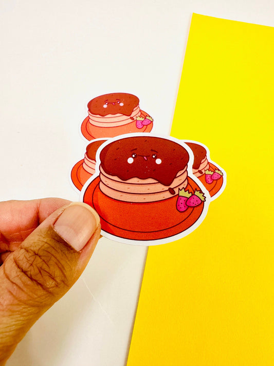 Pancake Kawaii Waterproof Sticker close up