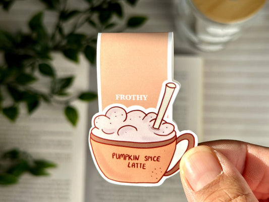 latte coffee magnetic bookmark