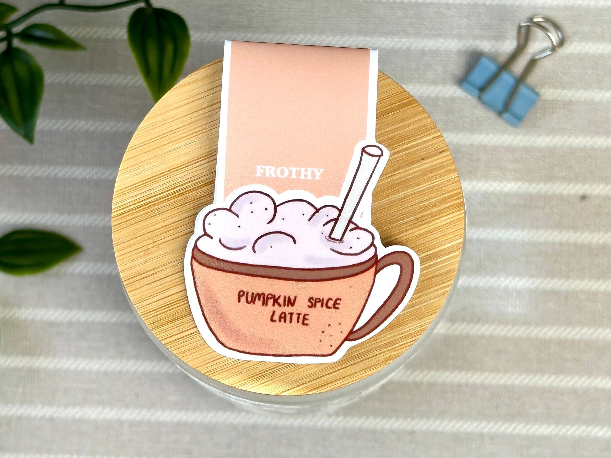 latte coffee magnetic bookmark 
