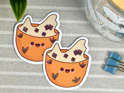 Kawaii Cereal Bowl Waterproof Sticker as a group