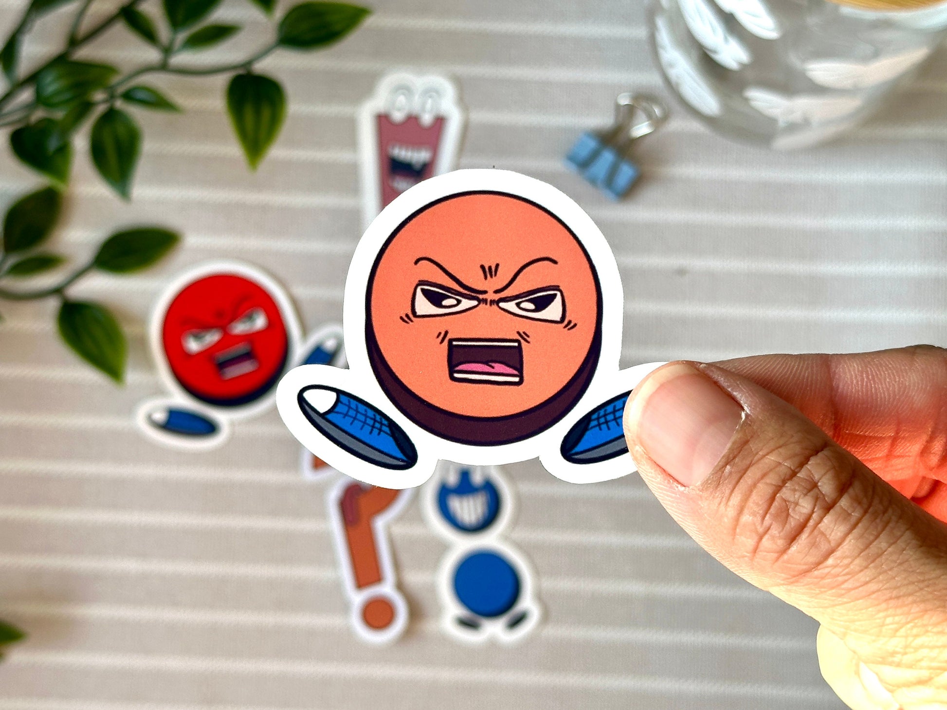 Mr Full Stop Cute Vinyl Waterproof Sticker up close
